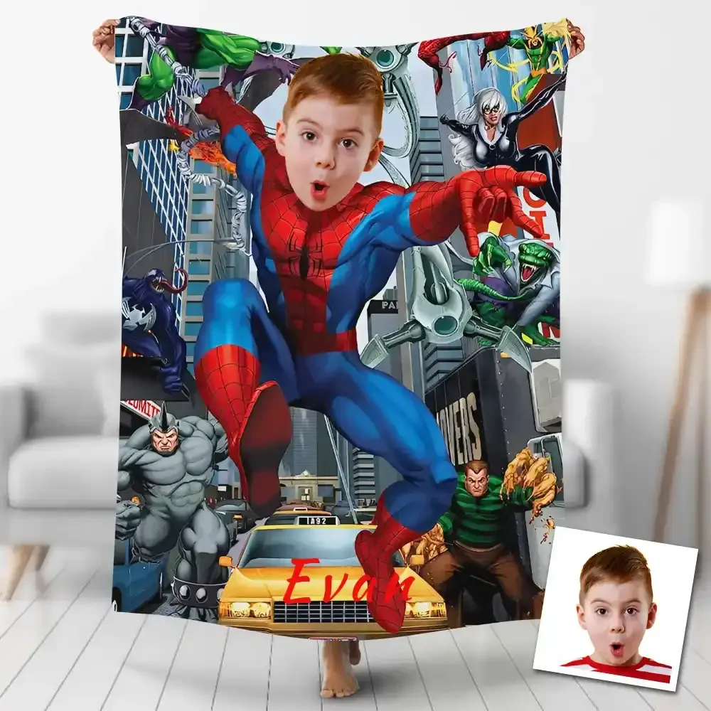 Custom Blankets Personalized Running Spider-Man Blanket