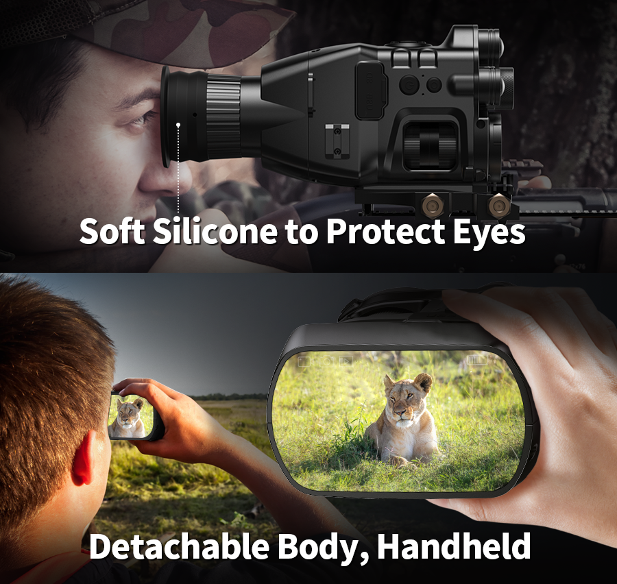 BekinTek WiFi Sync Night Vision Monocular Infrared Digital NVG Goggles Optical Zoom Rechargeable Binoculars IR Telescope Scope Full Dark Observing 24x Zoom 1080P Video Laser Positioning Support Crosshairs 8