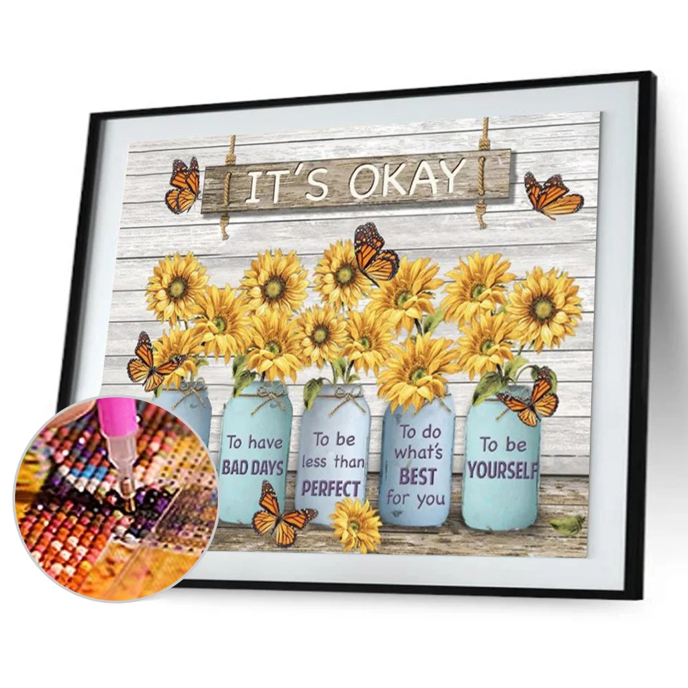 Diamond Painting - Full Round Drill - Flower Saying(50*40cm)