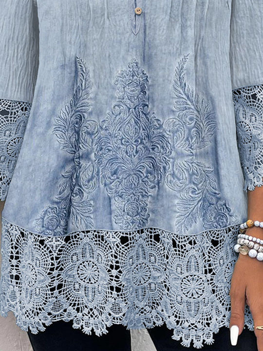 Women Half Sleeve V-neck Solid Color Dress