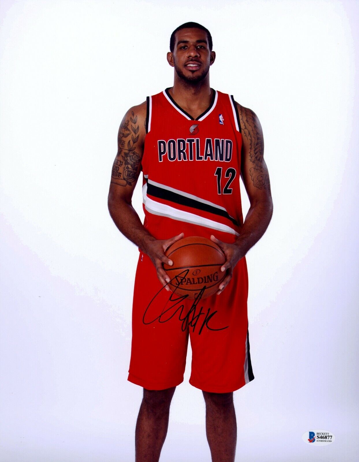 Lamarcus Aldridge Signed 11x14 Photo Poster painting Beckett BGS COA Auto Blazers Spurs Nets BAS