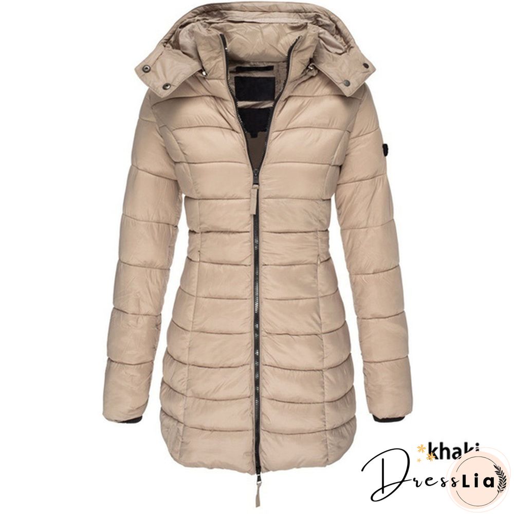 New Women Winter Long Coat Thicken Warm Hooded Cotton Padded Puffer Jacket Overcoat