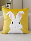 Easter Bunny Faux Fur Pillow Case 45x45cm Plush Rabbit Pillowcase for Home Decor