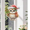 2D/Flat Christmas DIY Diamond Art Acrylic Pendant Wall Door Decoration (Owl)