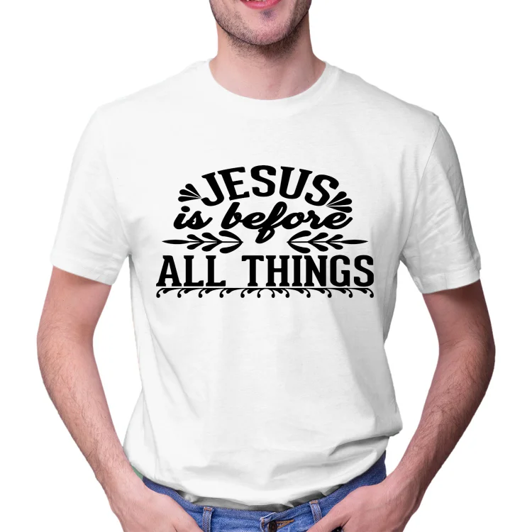 Unisex Tie Dye Shirt Jesus is before all things Women and Men T-shirt Top - Heather Prints Shirts