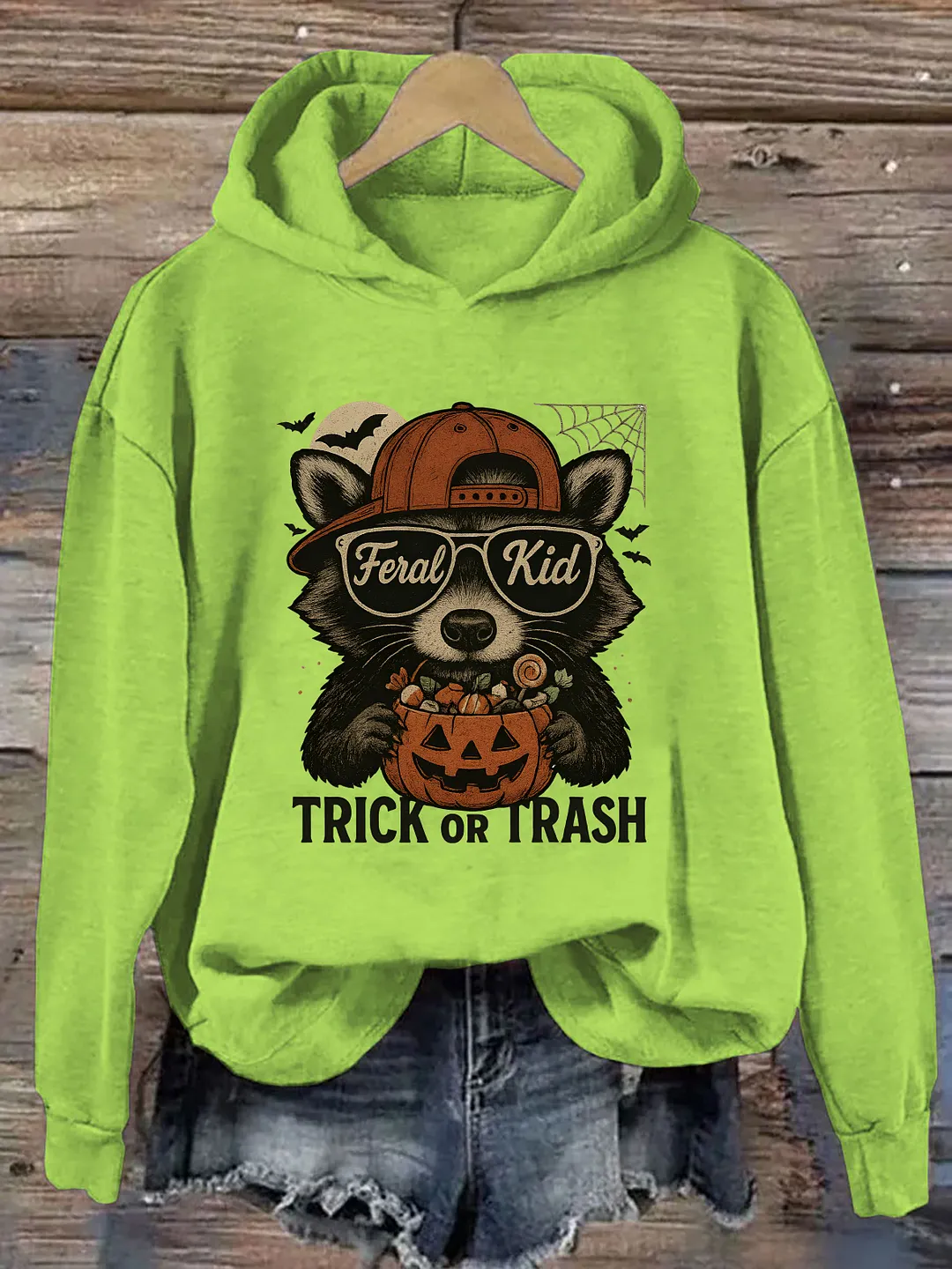 Feral Raccoon Kid Halloween Hoodie