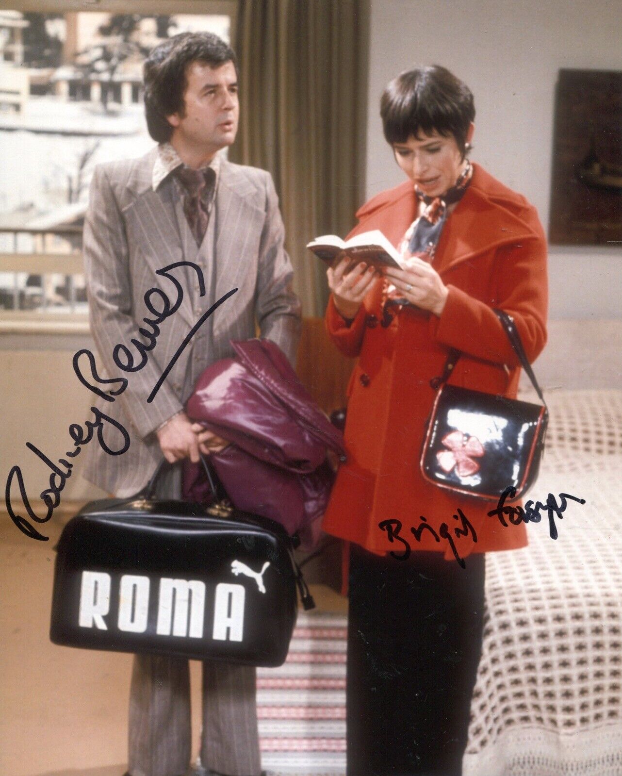 Rodney Bewes & Brigit Forsyth signed The Likely Lads Photo Poster painting - UACC DEALER