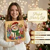 Kit de peinture de perles encadr&eacute; pour bonhomme de neige de No&euml;l 25x25cm pour adultes