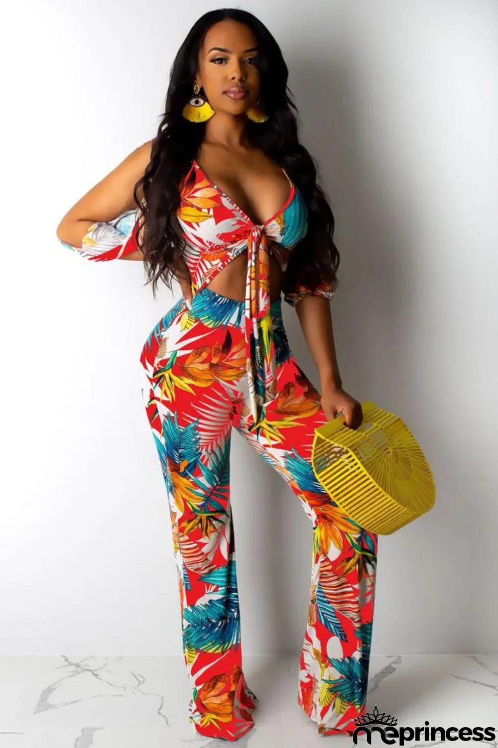 Coffee Sexy Fashion Asymmetrical Hollow bandage Polyester Sleeveless Slip Jumpsuits