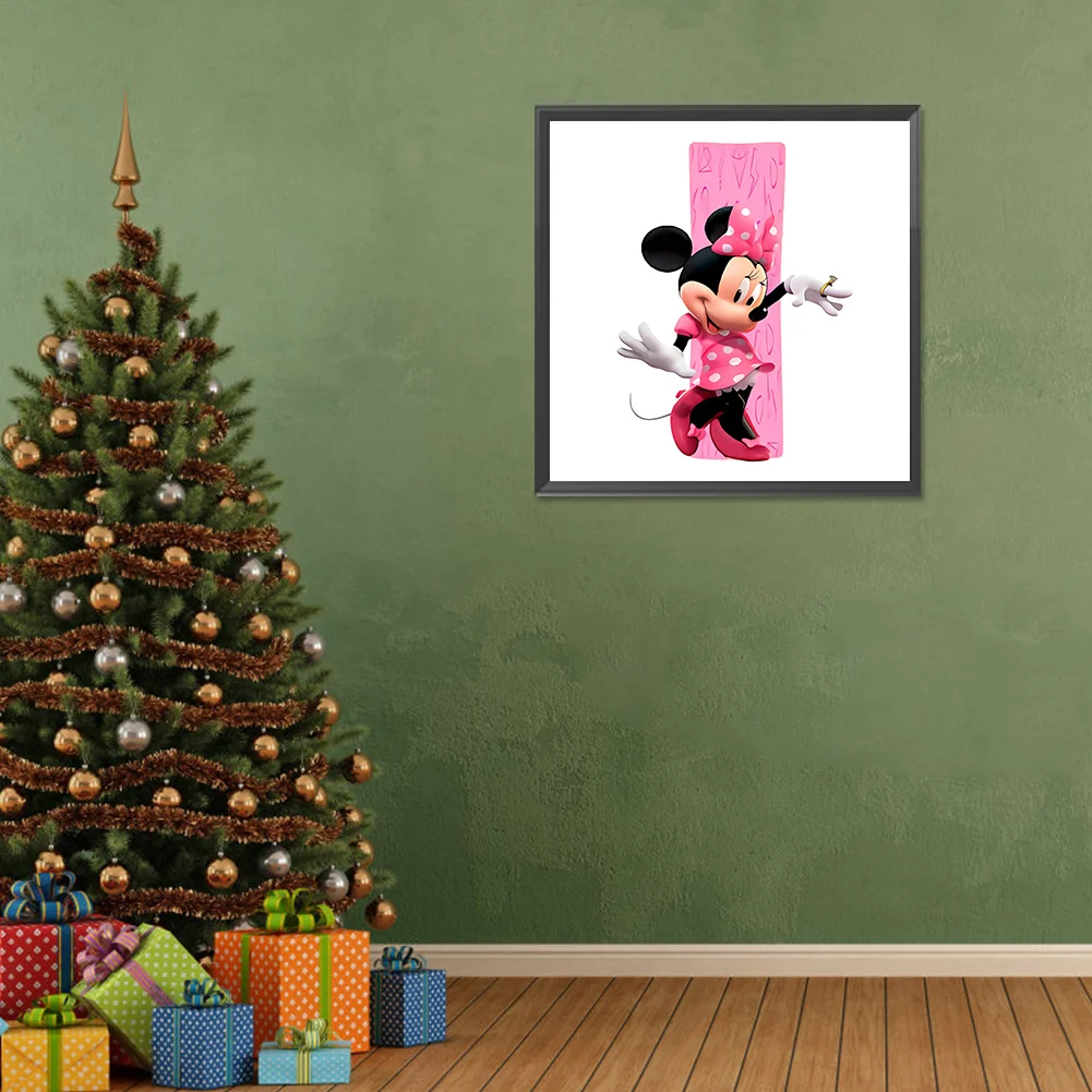 Full Round Diamond Painting 30*30cm - Minnie Mouse And The Letter I