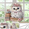 Diamond Painting Acrylic Flower Owl Pendant for Wall Window