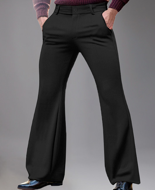 Business Solid Color Elastic Flare Leg Suit Pants