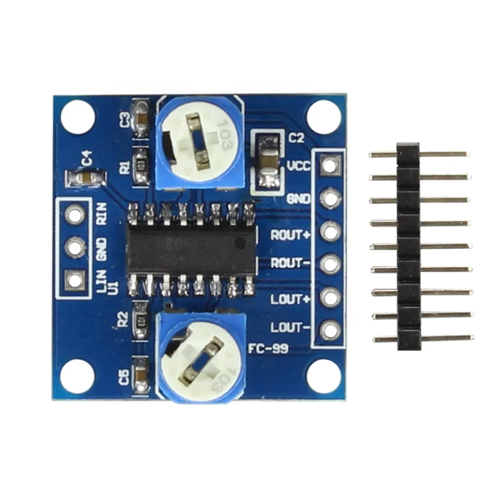 PAM8406 5W 5W 2.5-5V Audio Amplifier Noiseless Digital Stereo Amplifier Audio Universal with Volume Potentiometer