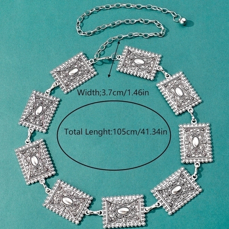 Ethnic Style Geometric Alloy Patchwork Turquoise Unisex Chain Belts