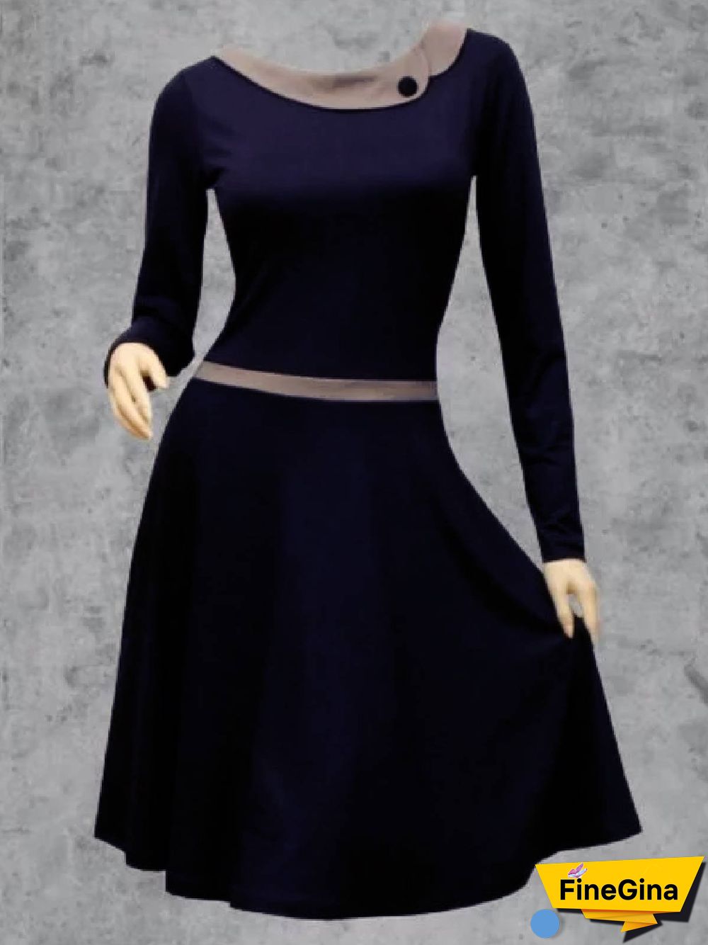 Plus Size Casual Long Sleeve Knitting Dress