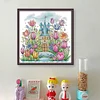 [Limited stock-Cross Stitch]Flower Castle 1-Partial Embroidery 2 Strands 14CT Stamped Cross Stitch-42*40CM