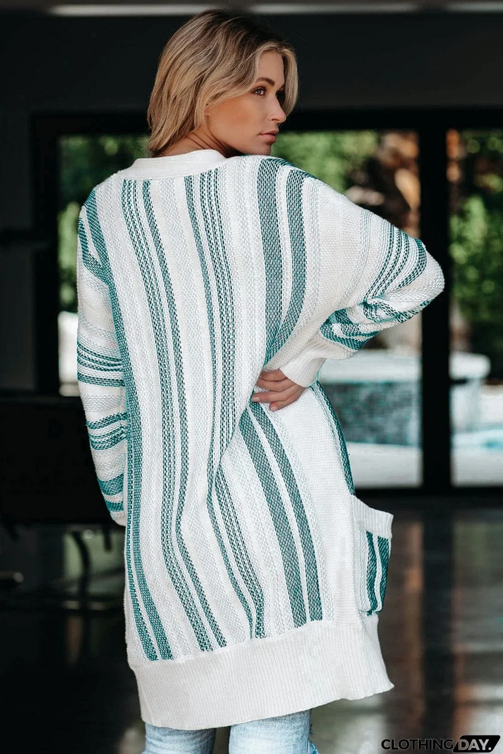 Pocketed Cotton Blend Cardigan