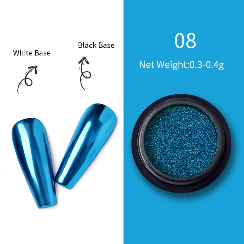 6Colors Laser Holo Aurora Solid Mirror Nail Glitter Powder Nails UV Gel Polish Holographics Pigment Nail Art Decorations-Nail Inspo