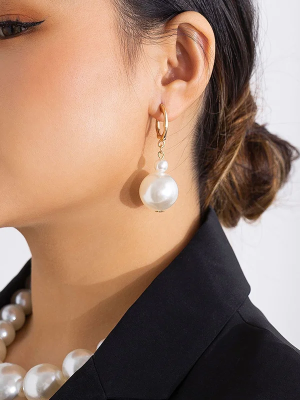 Beaded Pearls Drop Earrings Earrings Accessories