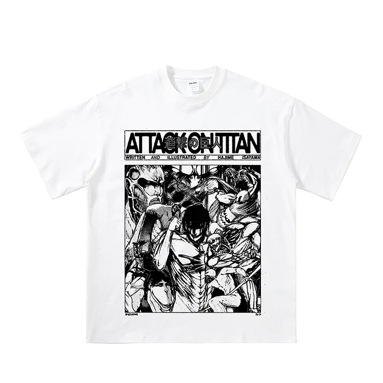 Pure Cotton Attack On Titan Manga Style T-shirt weebmemes