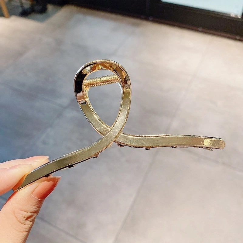 Simple Metal Catch Clip Large Shower Pearl Shark Clip