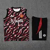 2025/2026 Manchester United Pre-Match Training Flame Vest+Shorts Football1:1 Thai Quality
