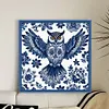 Blue And White Porcelain Owl-11CT Stamped Cross Stitch 50*50cm/19.69*19.69in tapestrymarket