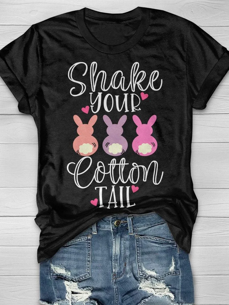 Shake Your Cottontail Print Short Sleeve T-shirt