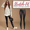 Women Stretch-Fit Faux Leather Pants