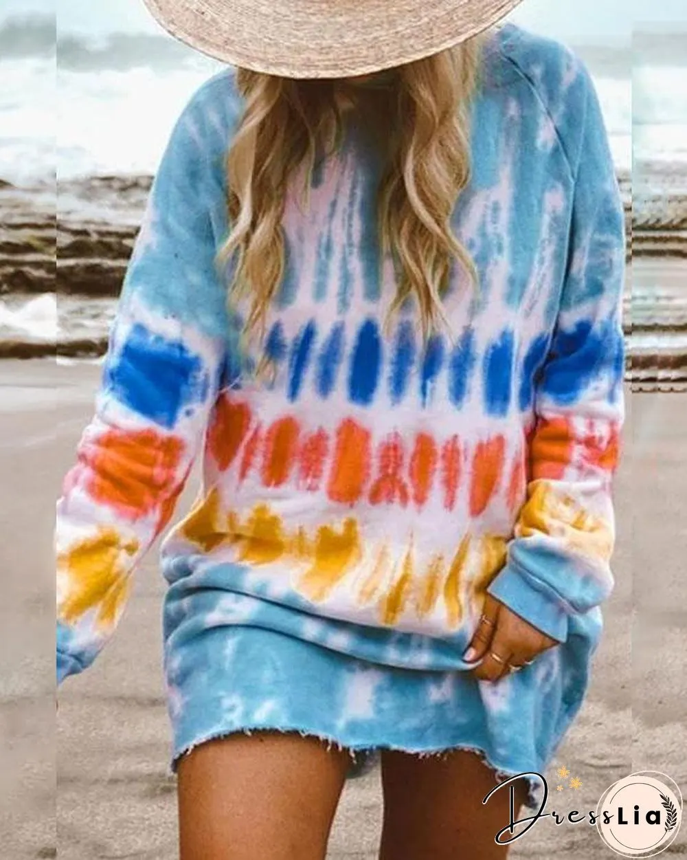 Casual Long-sleeve Loose Home Sweatshirt Mini Dresses