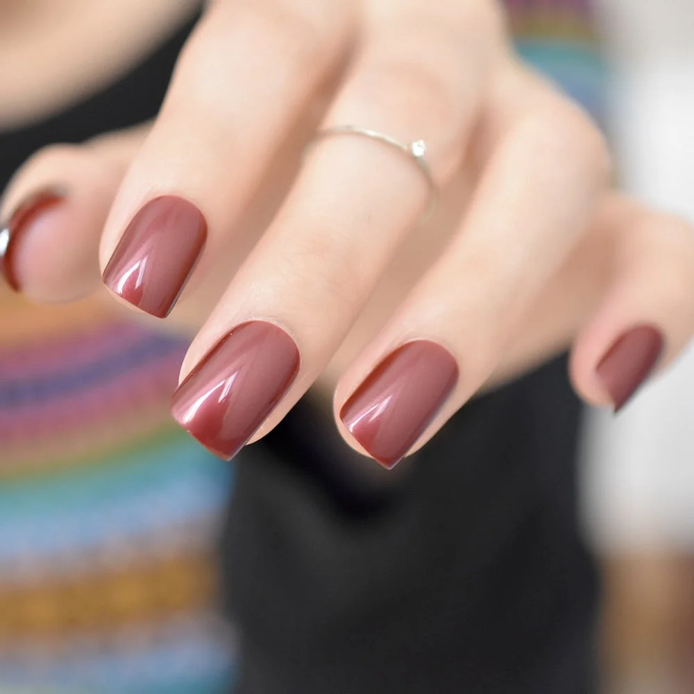 Classical Natural French Nail Super Real White Tip Fake Nails with Glue Sticker Office Lady Must DIY Manicure Tips-Nail Inspo