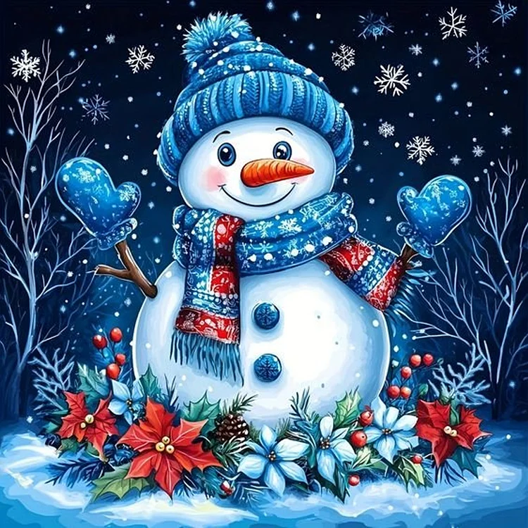 Snowman - Full Round - Diamond Painting(40*40cm)