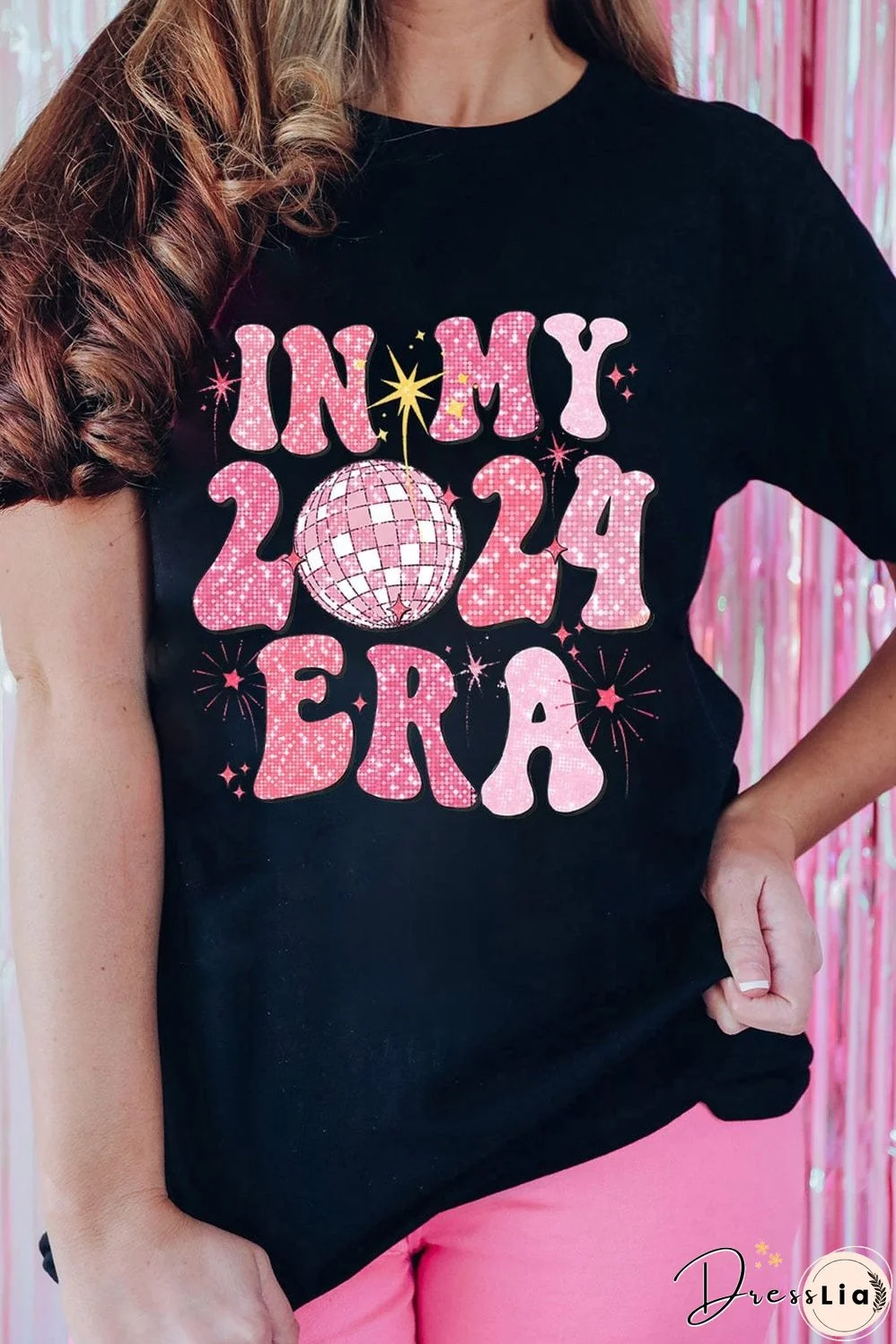 Shiny New Year Black Graphic Tee for 2024 Era