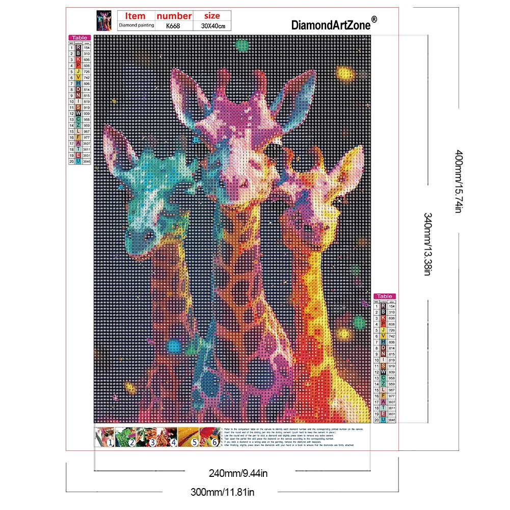 Diamond Painting - Full Round Drill - Giraffe(30*40cm)