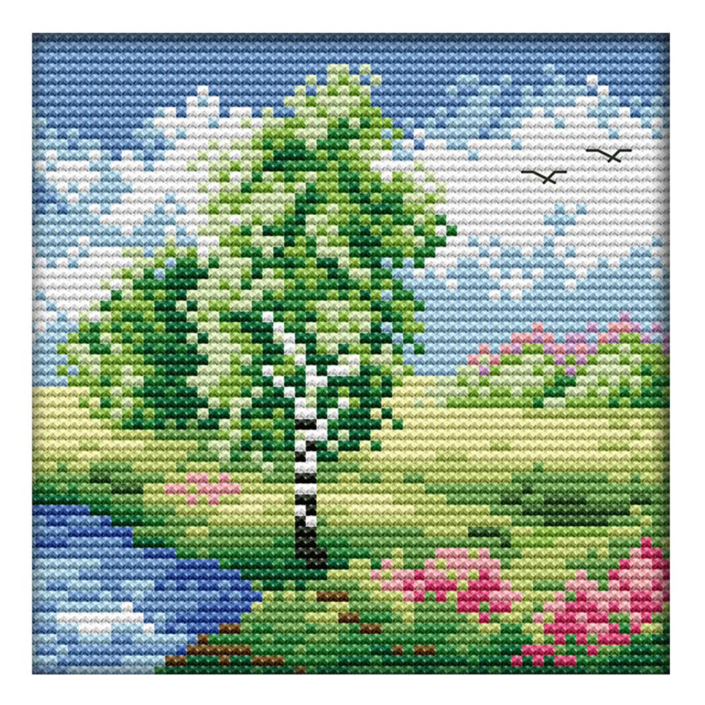 

Countryside Four Seasons Spring - 14CT Stamped Cross Stitch - 16*16cm, 501 Original