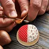 Round Pincushions with Wooden Base Sewing Pin Cushion (Random color) tapestrymarket