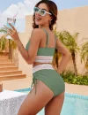 2025 High Waisted Tummy Control Color Block Bikini Sets