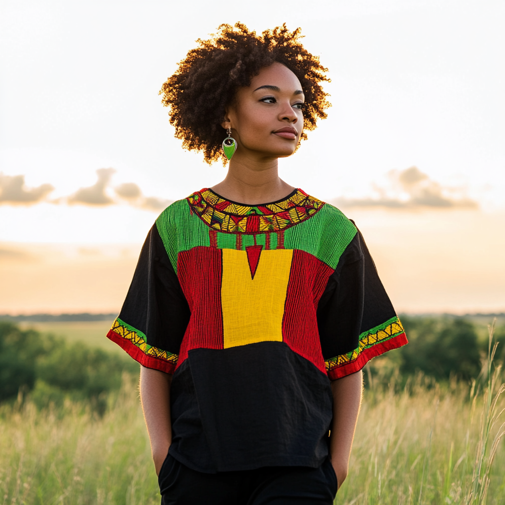 Women's Black June Day Line Mix Comfort T-shirt