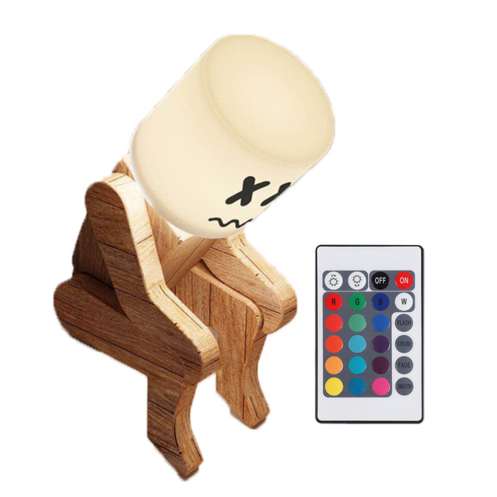 

Creative Night Light Wooden Reading Table Lamp Living Bedroom Home Decor, 501 Original