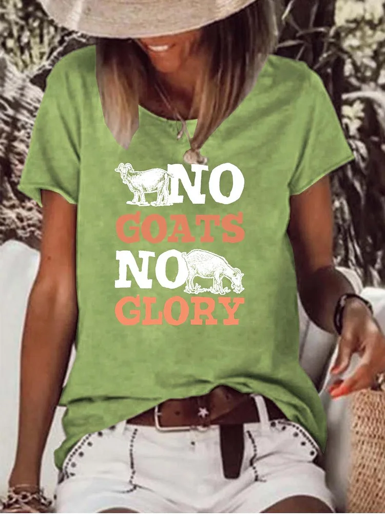 No Goats No Glory Raw Hem Tee