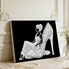 DIY Pearl Painting Girl In High Heels for Home Wall Decor with Frame(20x30cm)