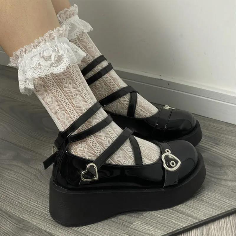 Breakj New Lolita Shoes JK Uniform Platform Shoes Japanese School
