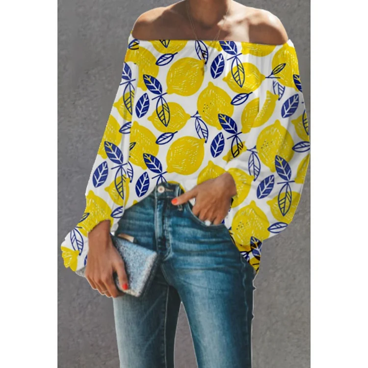 Women's Casual Yellow Lemon Print Dress