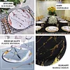 10 Pack | 8" Rose Gold and White Marble Plastic Appetizer Salad Plates