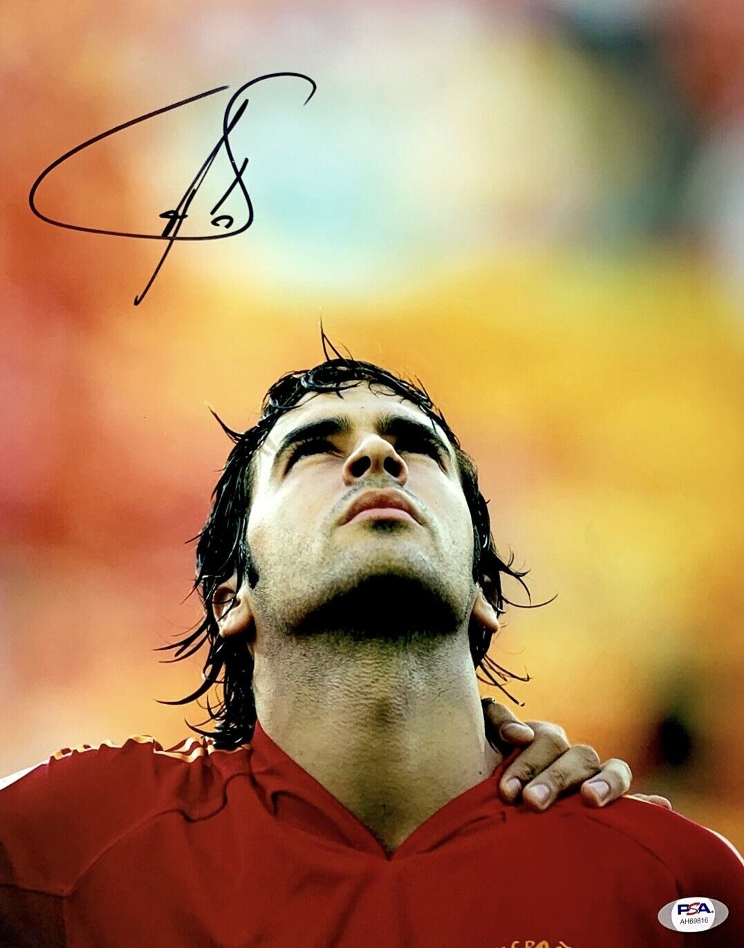 Raul Gonzalez Blanco Signed 11x14 Photo Poster painting PSA AH69816 Soccer Spain