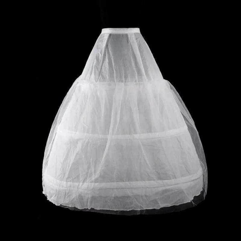 Free Shipping New Arrival 2021 Simple 3 Rings White Petticoat With Gauze Easy Cheap Pannier For Bride Weding Dress