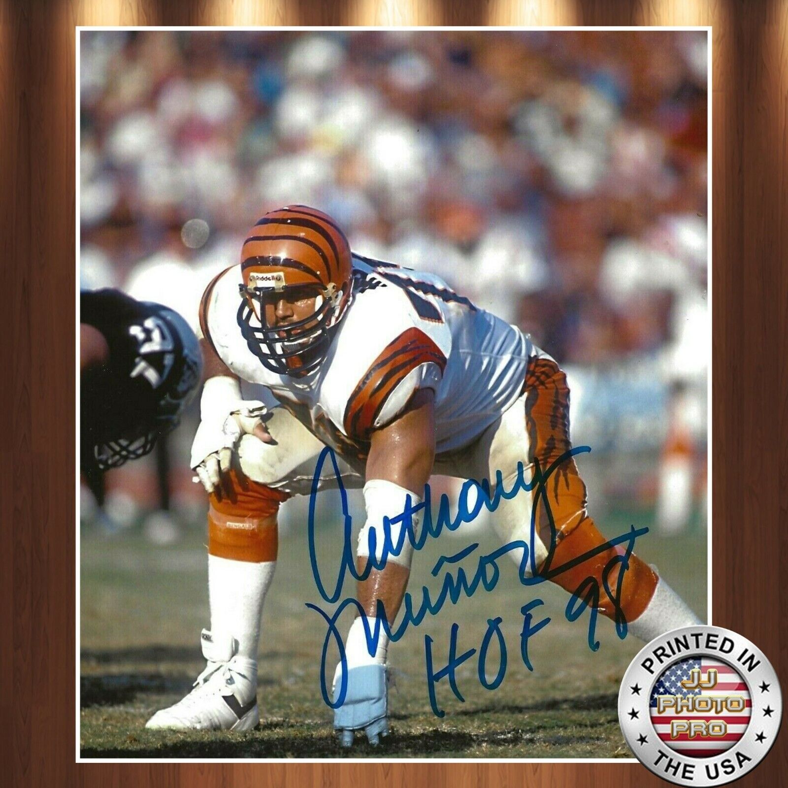 Anthony Munoz Autographed Signed 8x10 Photo Poster painting (HOF Bengals) REPRINT