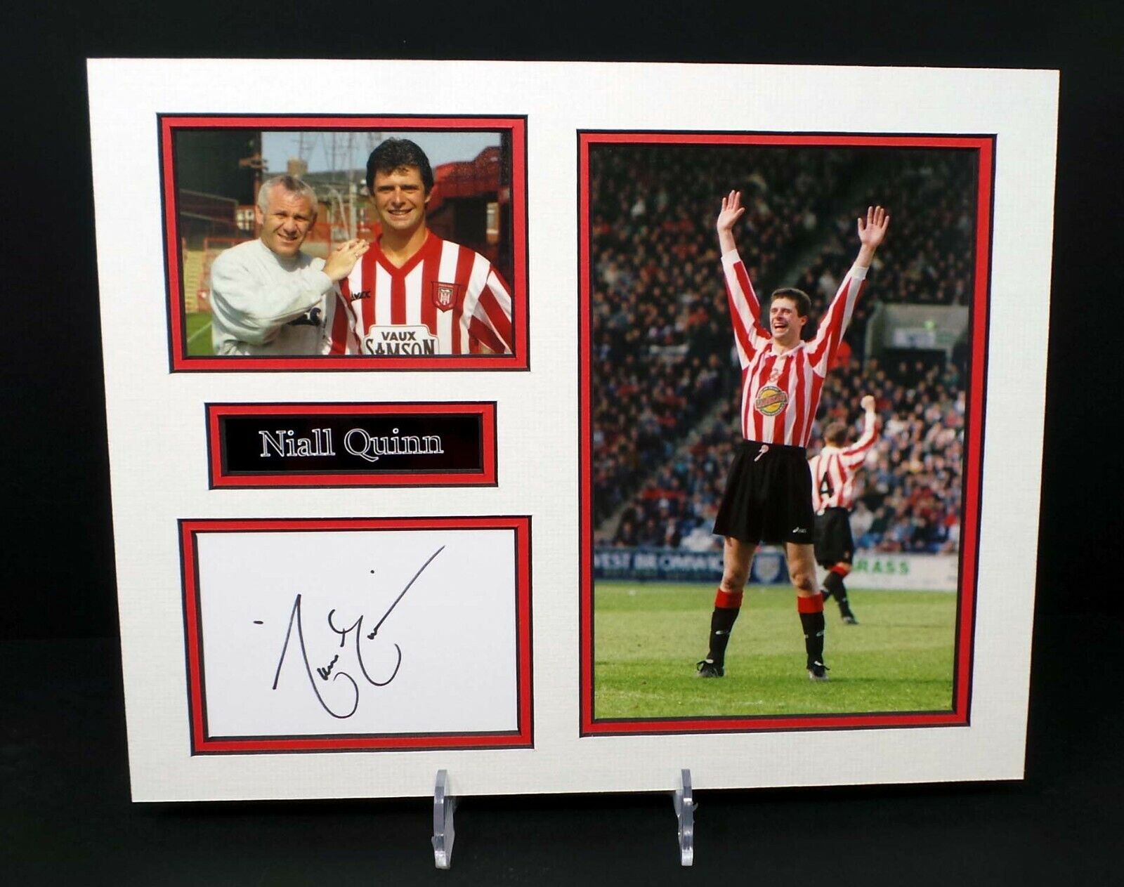 Niall QUINN Signed Mounted Photo Poster painting Display AFTAL RD COA Sunderland Football