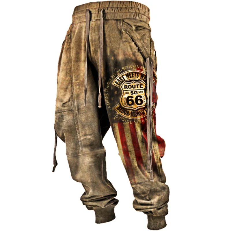 Men's Outdoor Route 66 American Flag Retro Pants