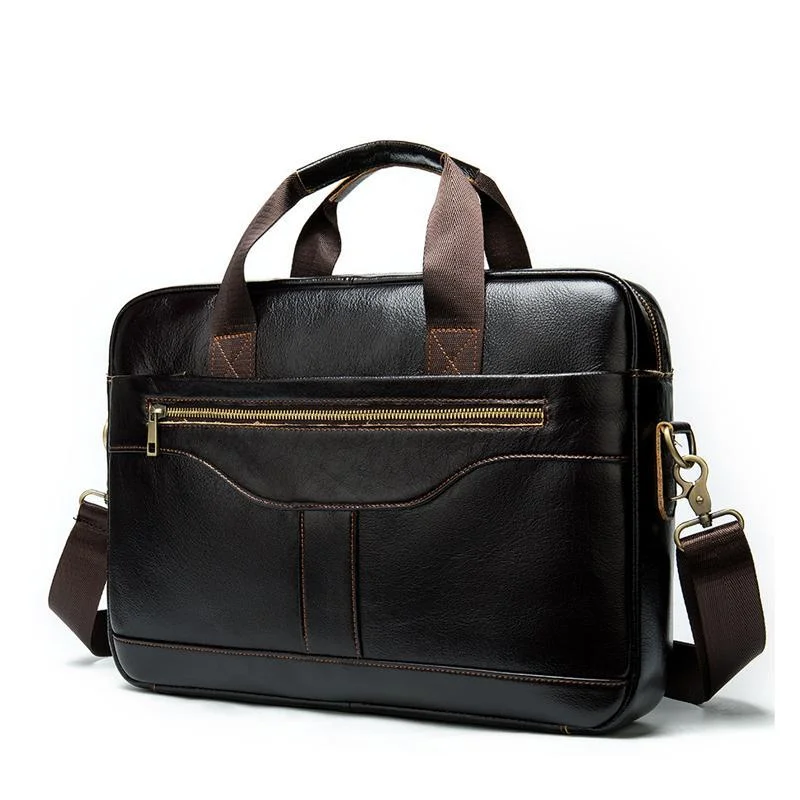 Mens Business Briefcase Vintage Leather Shoulder Bag